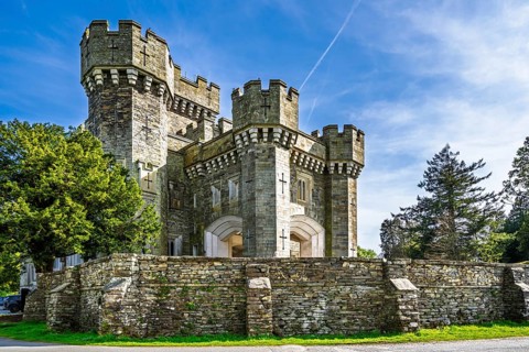 Wray Castle, Lake Windermere, Ambleside, Lake District, Cumbria, England, United Kingdom