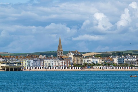 Beach and seaside in Weymouth, Esplanade, Weymouth, Dorset, England, United Kingdom