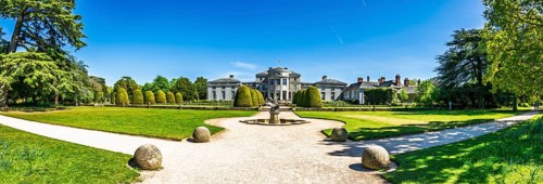 Panorama of Shugborough Estate, National Trust House and garden, Great Haywood, Staffordshire,