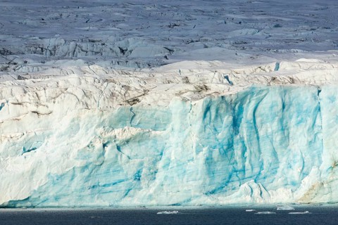 Glacier tongue, ice, break-off edge, sea, Lillienhöökbreen, Spitsbergen, Svalbard
