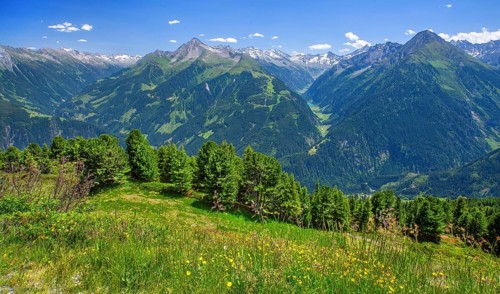 Mountain landscape in the Penken hiking area, Mayrhofen, Zillertal, Zillertal Alps, Tyrol, Austria