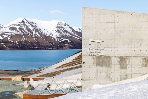 Svalbard Global Seed Vault, Snow Mountain, Longyearbyen Fjord, Spitsbergen, Svalbard