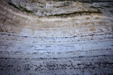 Flint inclusions in chalk cliffs, beach, pebble beach, Étretat, cliff, cliffs, chalk cliffs,