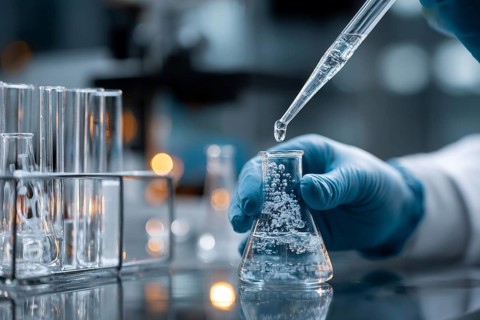 Medical research and development in advanced lab or research center. Development of new vaccines