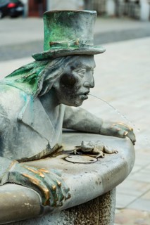 Water spirit fountain on the market square of the Capital of Culture 2026, Trencín, Slovakia
