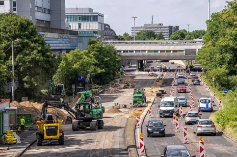 Rehabilitation of the B8, Europaring, in the city centre of Leverkusen, major infrastructure
