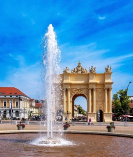 Fountain on Luisenplatz, Brandenburg Tor, Potsdam, Brandenburg, Germany
