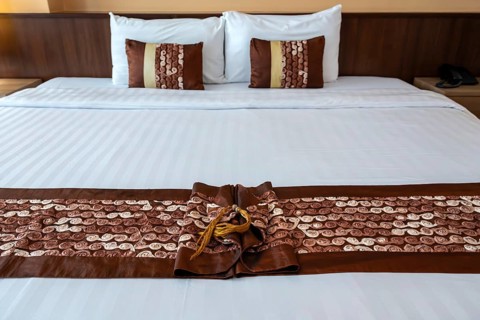 Hotel room double bed