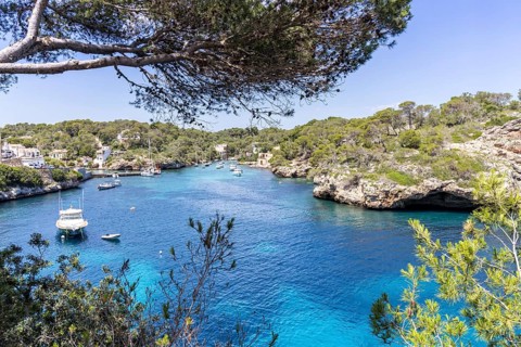 Bay of Cala Figuera on Majorca with sailing boats holiday by the sea trip in Cala Figuera, Spain