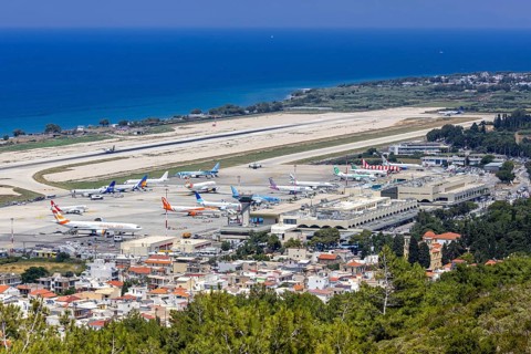 View of Rhodes Airport, Greece