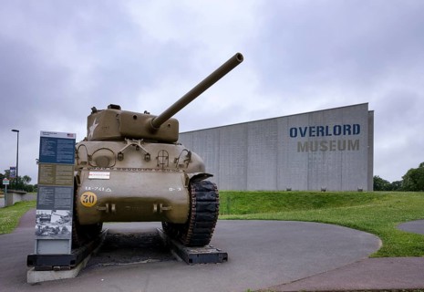 M4A1 Sherman tank, exhibit in front of Overlord Museum, Colleville-sur-Mer, D-Day, Operation