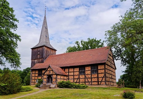 The Evangelical Lutheran St Peter's Church, the village church of Stuer in the Mecklenburg Lake