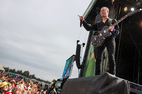 Björn Dixgård, singer and guitarist of Mando Diao at the Highfield Festival on Sunday, Störmthaler