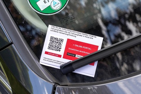 Parking ticket on a car, wrongly parked, resident parking, without parking ticket, parking