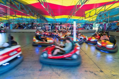 Bumper cars at the Erlangen Bergkirchweih, traditional twelve-day folk festival, Erlangen, Middle