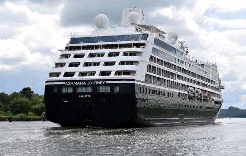 MS AZAMARA JOURNEY, cruise ship AZAMARA JOURNEY sailing in the Kiel Canal, NOK, Kiel Canal,