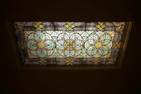Interior view, ceiling window above staircase, town hall, Hôtel de Ville, Mairie, formerly Hôtel
