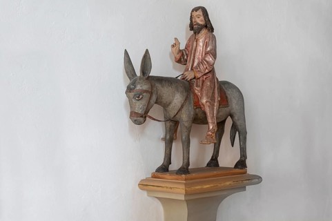 Palmesel in St Briccius Church, Wurmlingen, Tuttlingen district, Baden-Württemberg, Germany