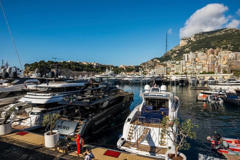 Harbour with luxury yachts, Monte Carlo, Cote d'Azur, Monaco