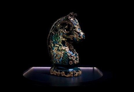 Horse with baroque motifs reminiscent of grapevines, by Baqué Molinié, Treasury, headquarters of