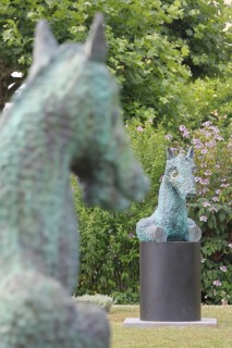 Sculpture Moondog by Thomas Schütte 2024, Blickachsen 14, homage to, US-American composer Louis