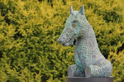 Sculpture Moondog by Thomas Schütte 2024, Blickachsen 14, Homage to US-American composer Louis