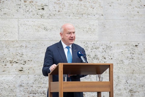 Petr Pavel (President of the Czech Republic) during a visit to the Plötzensee Memorial in Berlin on