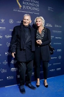 Heinz Hönig and his woman Annika Kärsten-Hoenig at the Cocktail Prolongé for the Semi-Final Round