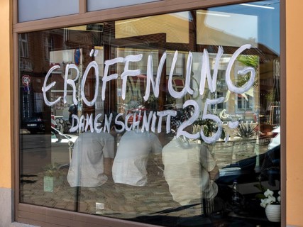 Hairdressing salon, new opening, Friedrich-Ebert-Straße, Potsdam, Brandenburg, Germany