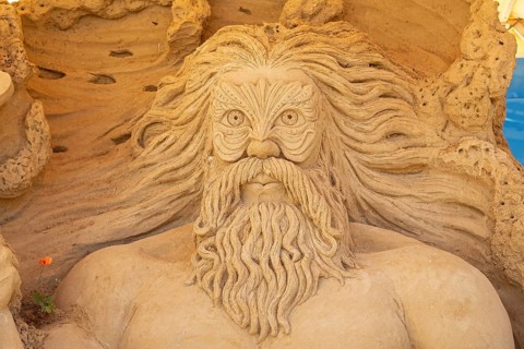 Detail, Poseidon, the god of the sea by Zsolt M.Toth from Hungary, Sandwelt, Warnemünde, Rostock,