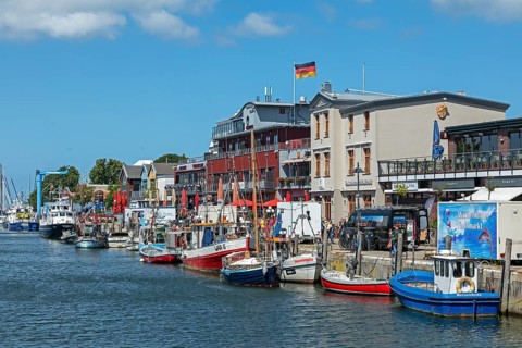 Boats, Der alte Strom, Warnemünde, Rostock, Mecklenburg-Vorpommern, Germany