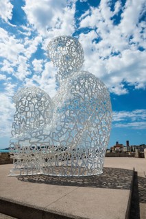 Sculpture made of letters, Le Nomade, artist Jaume Plensa, Antibes, Provence Alpes Côte d'Azur,