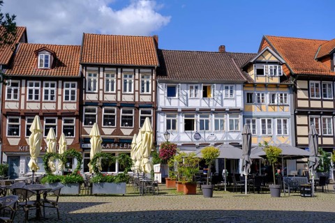 Half-timbered houses on the Great Plain, Celle, Celle, Lüneburg Heath, Lower Saxony, Germany