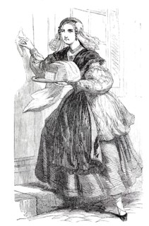 Waffle baker, cake baker, delivering her wares, 1888, Friesland, Germany, Historical, digitally