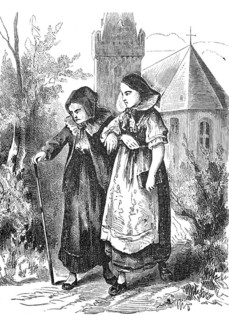 The cane and its use as a support in old age, 1888, Historical, digitally enhanced reproduction of
