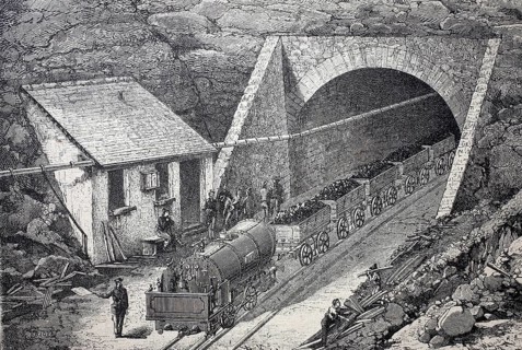Construction site for the St Gotthard tunnel, Gotthard tunnel, Galleria del San Gottardo, removing
