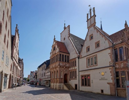 The town hall of Lemgo, located on the market square. The town hall was built over several