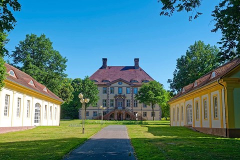 Schieder Castle, north side, was built at the beginning of the 18th century in the style of Dutch