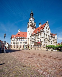 Town Hall on the Obermarkt, by master builder Karl Otto Richter and Hugo Licht, listed building,