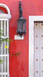 Olorful streets of Cartagena in historic Getsemani district near Walled City, Ciudad Amurallada