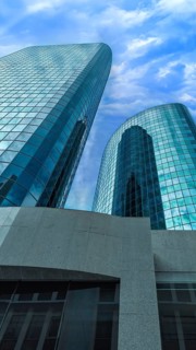 Scenic panoramic views of Auckland skyline and financial downtown city center