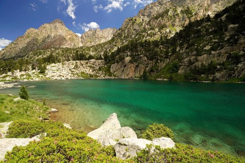 Lake Estany de Monestero in the Aigüestortes i Estany de Sant Maurici National Park, Catalonia,