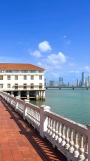 Panama, Panama City historic center Casco Viejo colorful streets and colonial architecture