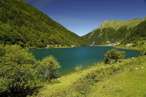 The lake Lac de Fabrèges near Laruns, Pyrénées-Atlantiques, France