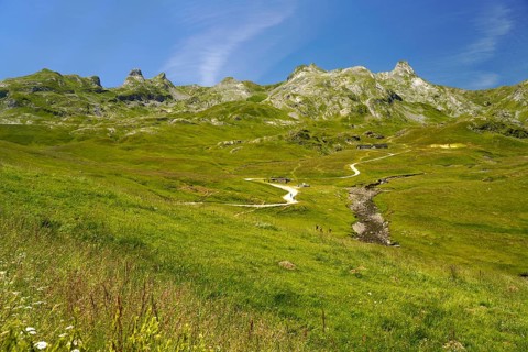 Mountain landscape of the Pyrenees near Laruns, Pyrénées-Atlantiques, France