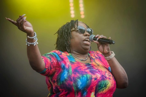 Dynelle Rhodes (Armstead), singer of the Weather Girls at the Berliner Rundfunk 91.4 Open Air in