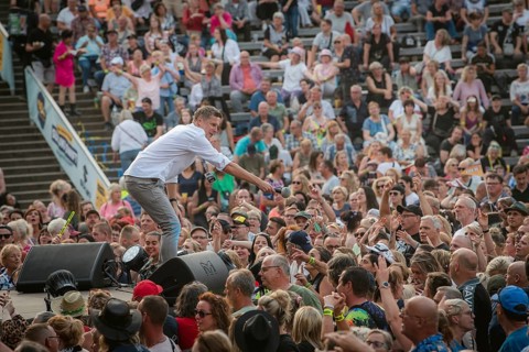 Sebastian Oswald, one of the presenters at the Berliner Rundfunk 91.4 Open Air at the Berlin