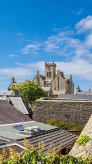 Lerwick, a coastal city in Shetland Scotland British Islands in England with scenic medieval houses