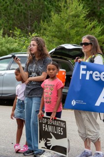 Baldwin, Michigan USA - 4 July 2025 - Activists rally against the North Lake Correctional Facility,