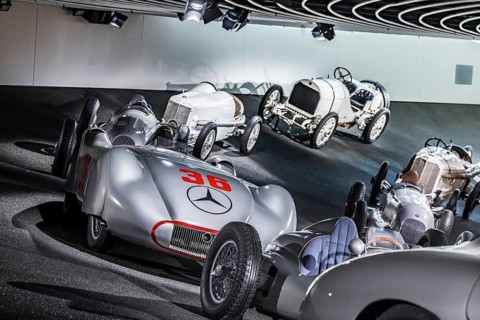 The Mercedes-Benz Museum in Stuttgart presents a journey through the automotive history of the